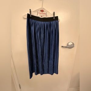 Royal Blue Long Velvet Skirt